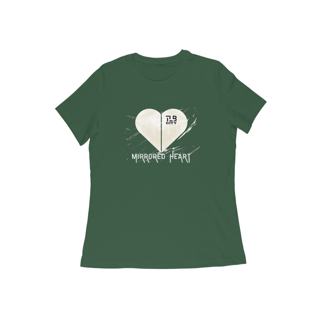 Mirrored Heart Women Round Neck T-Shirt - Image 3