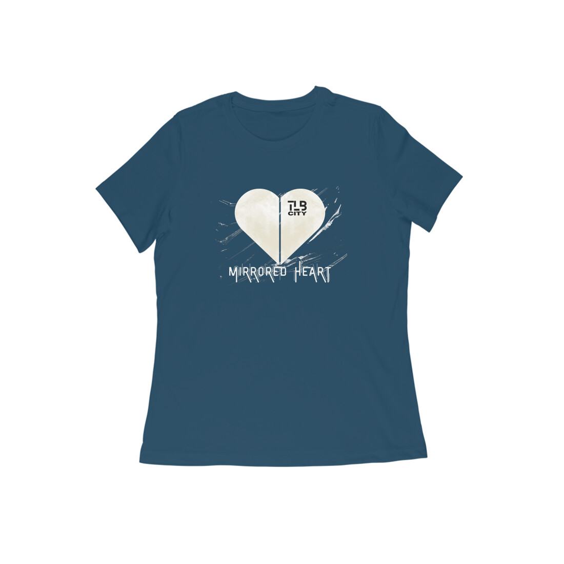 Mirrored Heart Women Round Neck T-Shirt - Image 4