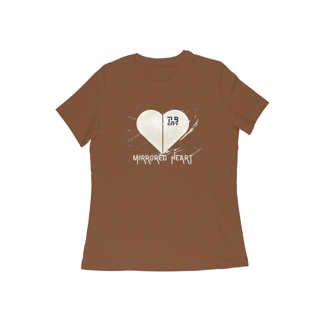 Mirrored Heart Women Round Neck T-Shirt - Image 5