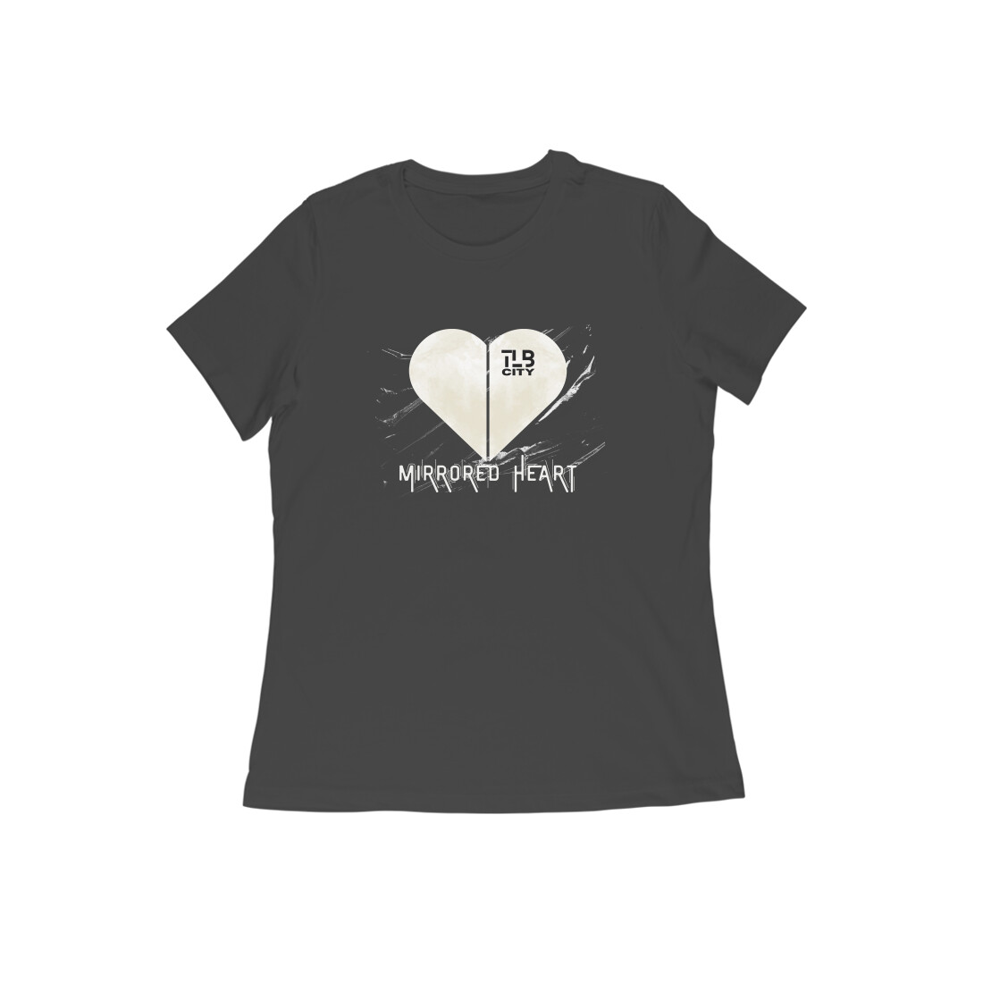 Mirrored Heart Women Round Neck T-Shirt - Image 7