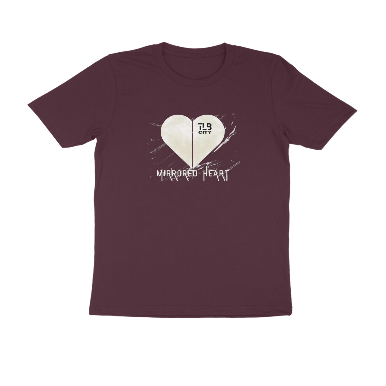 Mirrored Heart Men Round Neck T-Shirt - Image 3