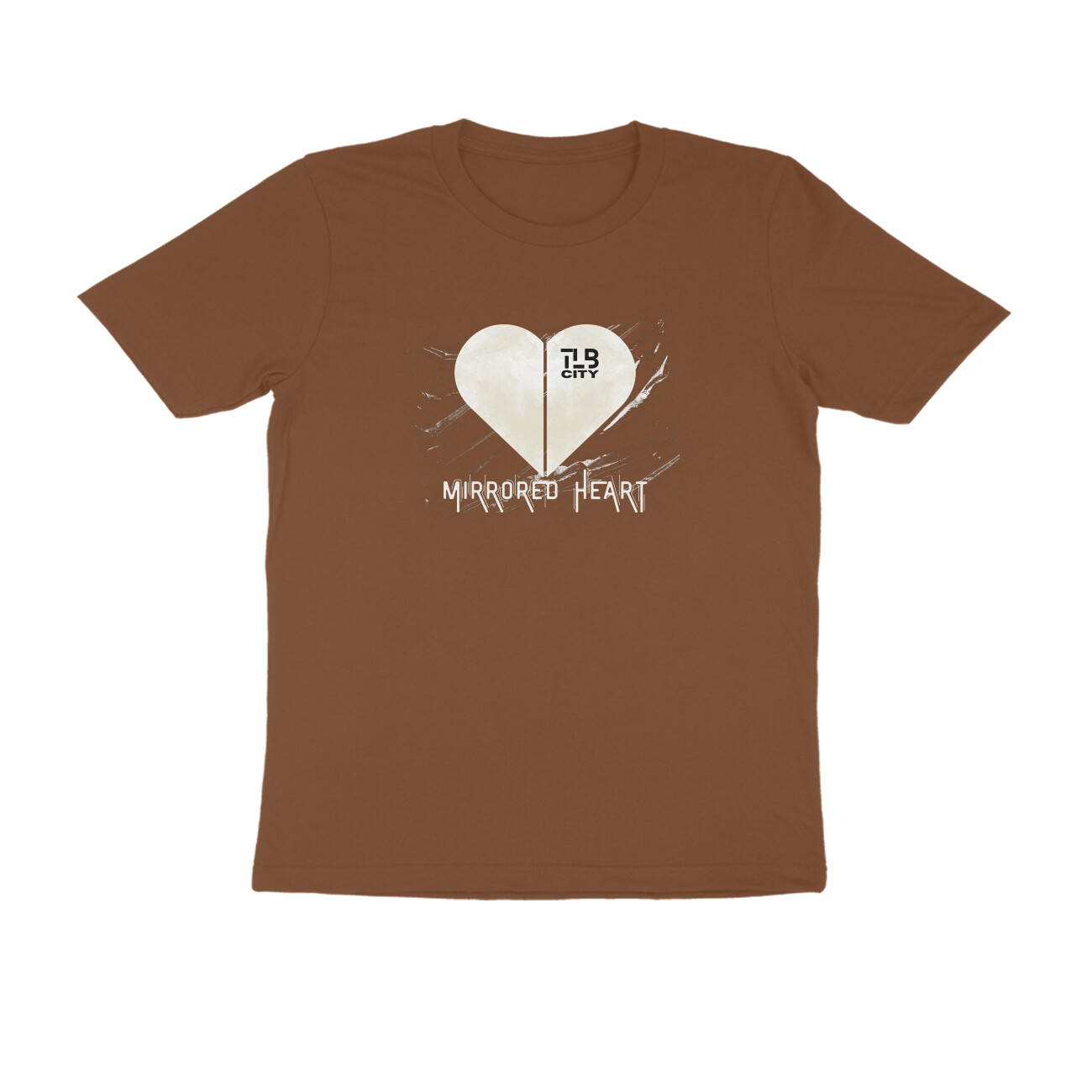 Mirrored Heart Men Round Neck T-Shirt - Image 5