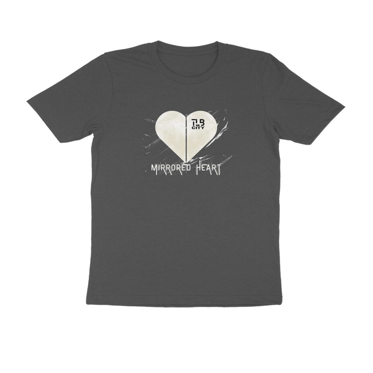 Mirrored Heart Men Round Neck T-Shirt - Image 6