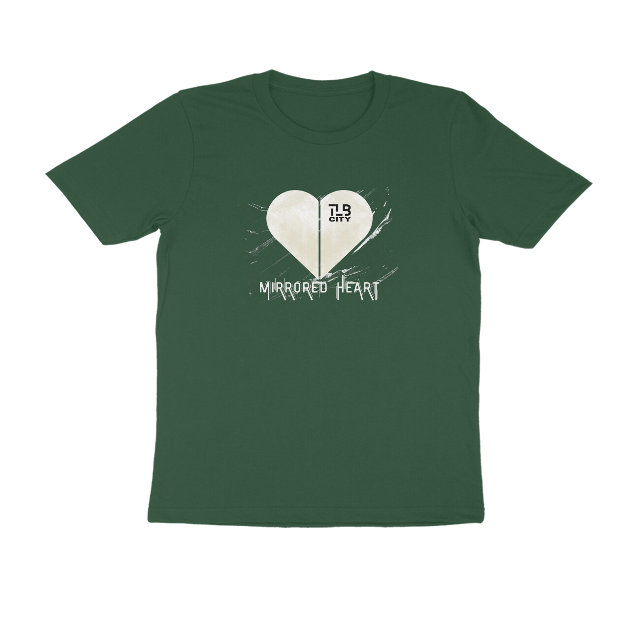 Mirrored Heart Men Round Neck T-Shirt - Image 7