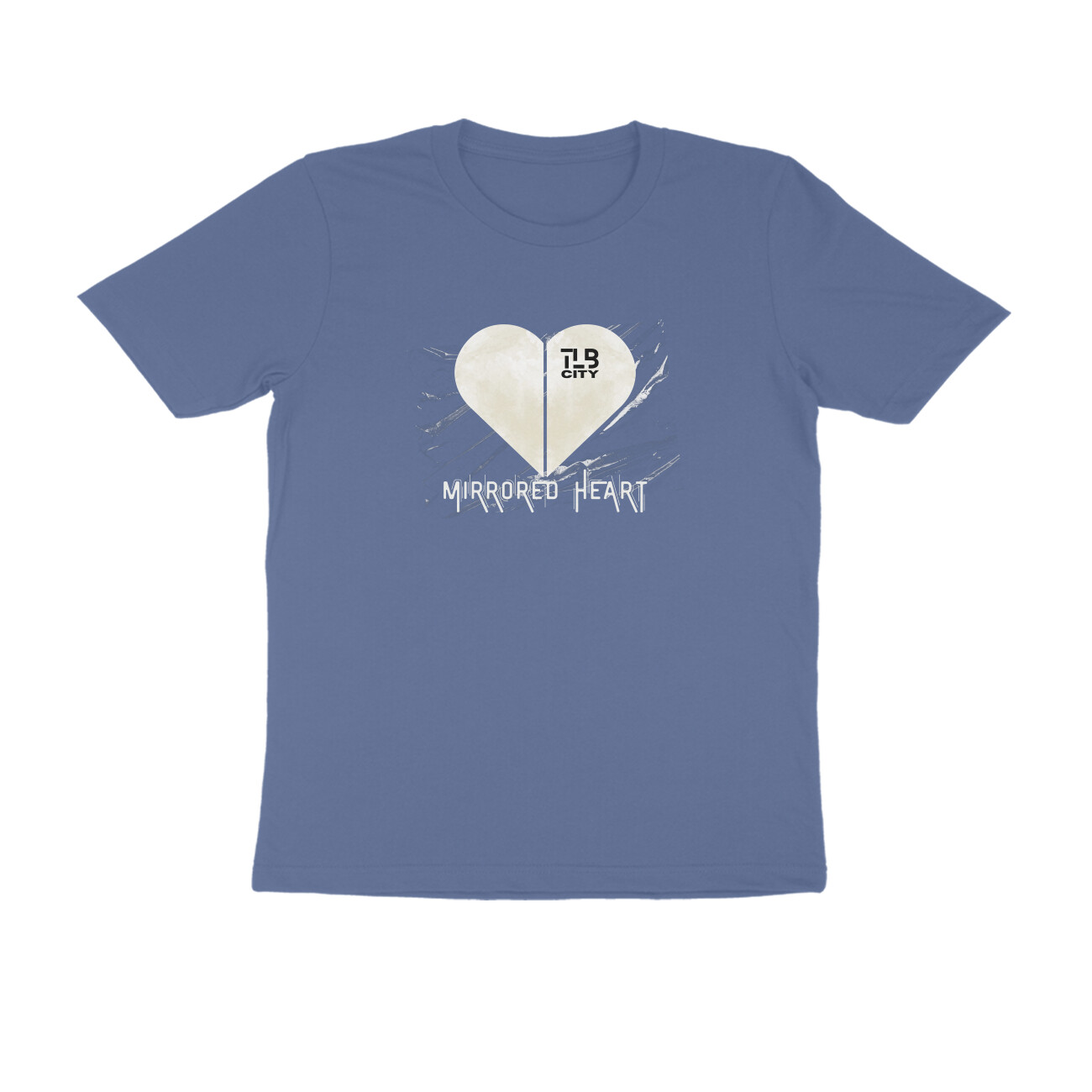 Mirrored Heart Men Round Neck T-Shirt - Image 10