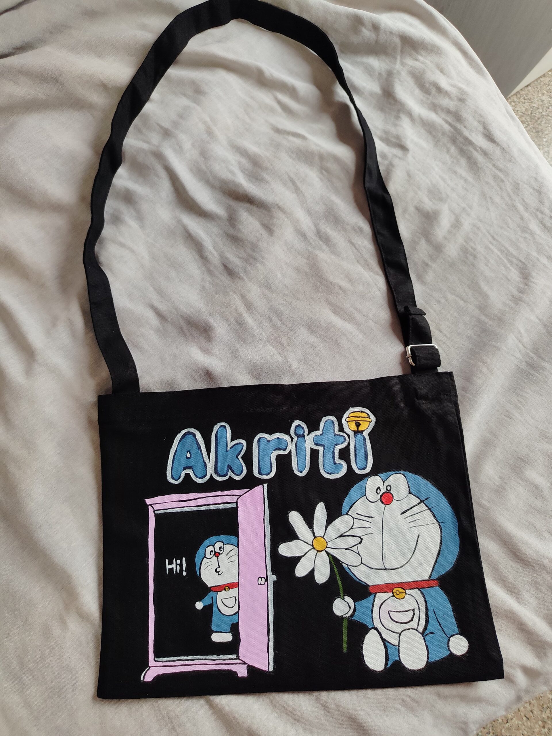 Black Handpainted ToteBags | Nidhi Bhatia - Image 3